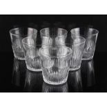 Property of a lady - a set of six 19th century cut glass tumblers, with fluted decorations, each 3.