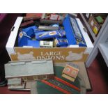 A Large Quantity of Hornby Dublo Three Rail Track, empty track boxes, turntable, station building,