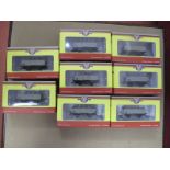 Eight Oxford Rail "OO" Gauge/4mm Ref OR76MW6002 Boxed Seven Plank Coal/Ore Wagons, appear unused.