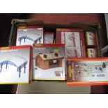 Nine Hornby "OO" Gauge/4mm Boxed Trackside Items, Ref No.'s R179 Suspension Bridge, R169 Signal,