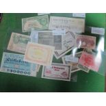 A Collection of Thirteen German, Austrian Banknotes and Similar, including Reichsbanknote Five