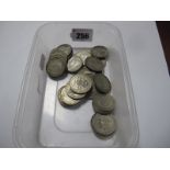 Three Pounds (Total Face Value) of Pre-1947 Silver Two Shillings Coins, all from circulation and