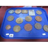 A Collection of Fourteen Russian (U.S.S.R) Commemorative Lenin Themed Medallions and Plaques,
