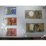 Five Banque De France Banknotes, (1992-1997), comprising of two hundred Francs, D.139, 250873 (