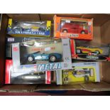 Seven 1:24th Scale Diecast Model Cars, by Revell, Burago, Tonka, Motor Max and other including