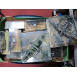 Twelve Diecast and Plastic Model Military Aircraft, Tanks, Vehicles, mostly 'Pieceworks' Editions,