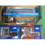 Four Corgi Diecast Model Commercial Vehicles, including 1:50th scale #CC12904 Scania Topline tractor