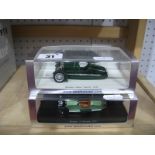 Two Spark Model 1:43rd Scale Diecast Model Morgan Cars, including Morgan Three Wheeler 2011,