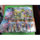 Seven Plastic Model Star Trek Figures, by Playmates, including The Hazon, Tom Paris Mutated, Sevon