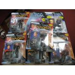 Seven Plastic Model Star Trek Figures, by Playmates, including Lieutenant Tom Paris, Neelix,