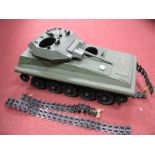 An Original Action Man Scorpion Tank, tracks damaged in plain factory box, damages to one end.