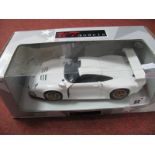 A UT Models 1:18th Scale Diecast Model Porsche 911 GT1, white paint work boxed, but damage to