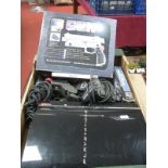 Sony Playstation 3 Gaming Console, laser gun, two Singstar Microphones, Konami PES 2009, Pro
