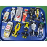 Eleven 1:32nd Scale Slot Racing/Sports Car Models, by Scalextric, Ninco, including Honda FI Car,