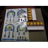 Four Unopened Packs of "Model Power" Figures, plus two sets of white metal station figures in the