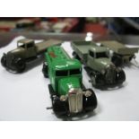 Three Dinky 25 Series Unboxed Commercial Vehicles; a 25D Castrol tank wagon, repainted to a very