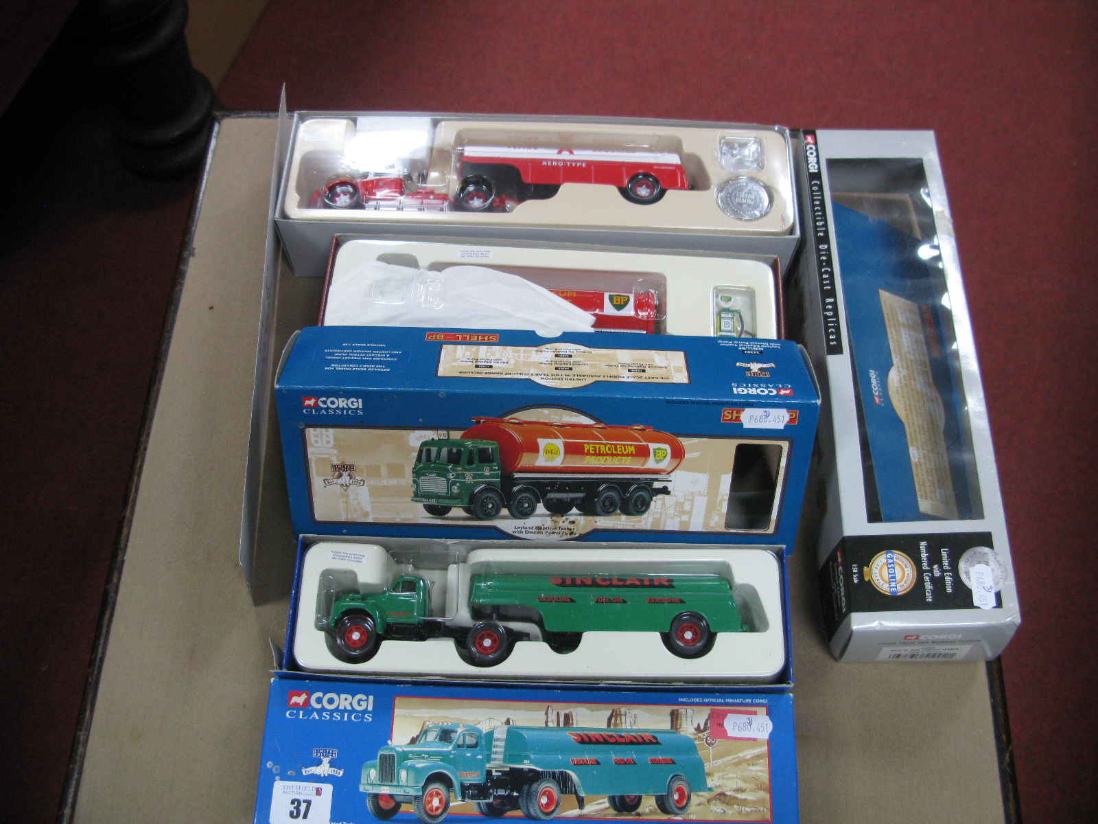 Three Corgi 1:50th Scale Diecast Model Vehicles, including #51002 Mack LJ semi skirted tanker '