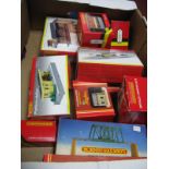 Twelve Hornby "OO"Gauge/4mm Boxed Trackside Buildings etc, Ref R 8007 booking hall, signal boxes,