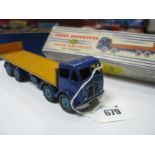 Dinky Supertoys No 903 Foden Flat Truck with Tailboard, violet blue car, mid blue wheels, yellow