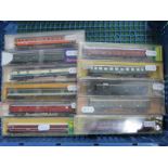 Eleven ''N'' Gauge Cased Continental Outline Items of Rolling Stock/Coaches, by Minitrix,
