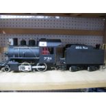 An L.G.B. 'G' Gauge Unboxed 2-4-0 U.S.A Outline Steam Locomotive, plus double bogie eight wheel