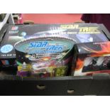 A Quantity of Modern Star Trek Action Figures and Board Games, by MB Games, Bandai, Applause