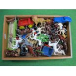 Small Quantity of Mid XX Century Lead Figures, by Cherilea, Britains and others, Hunt and Stag Coach
