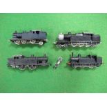 Four ''OO'' Gauge/4mm White Metal Kit Built Steam Tank Locomotives, built/repainted (overall