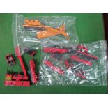 A Quantity of Hornby "OO" Recovery Railway Cranes and Associated Items, playworn.