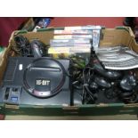 Sega Megadrive and Mega Drive II, Gaming Consoles, six controllers, arcade power stick, Mega Drive