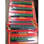 Seven Hornby ''OO'' Gauge/4mm Boxed Southern Region Coaches, - 1st/3rd composite R/No's 5530,