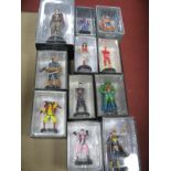 Eleven White Metal DC and Marvel Comics Character Model Figures, including Big Barda, Deathstroke,