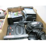 Sega Megadrive and Megadrive II Gaming Consoles, six controllers, twelve games cartridges, including