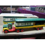 A Circa 1970's HESS Gasoline Plastic Toy Model Tanker Truck (Hong Kong), complete with three plastic