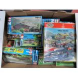 A Quantity of 'N' Gauge Plastic Lineside Buildings Kits, by Herpa, Peco, Faller, Heljan, including