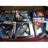 Six Diecast Model Military Aircraft, by Motormax, Corgi, approximately 1:72ns scale including