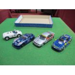 Four 1:32nd Scale Slot Racing/Sports Car Models, by Scalextric, Fly, Ninco including Porsche GTI,