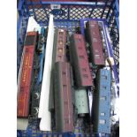 Nine "OO"Gauge/4mm Items of Rolling Stock, two Hornby Royal Mail coaches, LMS maroon and BR blue/