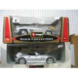 Two 1:18th Scale Diecast Model Cars, comprising of UT Models BMW Z3 Coupe 2.8, Burago Gold