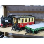 An L.G.B 'G' Gauge Unboxed 0-4-0 Continental Outline Steam Tank Locomotive, overall black with red