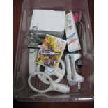 Two Nintendo Wii Gaming Consoles, (white), accessories, Boogie Superstar Game, untested.