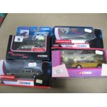 Four Diecast Model Cars by Corgi, including #CC07002 1:36th Scale 'The Persuaders' Aston Martin