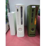 Two Microsoft XBox 360 Gaming Consoles, including Collectors Edition Green Halo 3 Console,