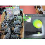 Original Microsoft XBox Gaming Console, two controllers, boxed untested; together with games Bunx