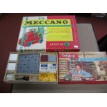 A Circa 1960 Meccano Set No 6, red and green, unchecked, boxed plus a Spot-on Tri-ang Arkitex set No