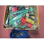 A Small Quantity of Post War Red/Green Meccano/Remnants of a Pre-War Dinky Tractor, among associated