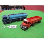 Dinky Toys No 504 Foden 14 ton tanker, 1st type cab, two tone blue plus a articulated Bedford in