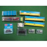 Ten Items "N"Gauge Boxed/Cased Rolling Stock, by Peco, Grafar, Arnold etc, Minitrix Car Transporter,