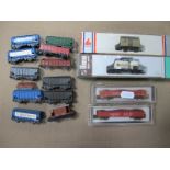 Fifteen Items of "N"Gauge Rolling Stock, by Lima, Wrenn, Peco etc, hoppers, tank wagon, brake