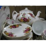 Lindrick Rose Pattern Tea Ware, Oriental ceramics etc:- Two Boxes